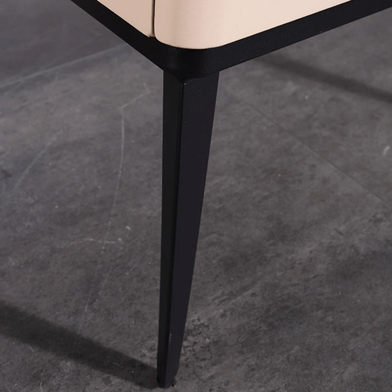Contemporary Matte Metal Faux Leather Bedside Table - 1-Drawer Nightstand For Bedroom Lumendat