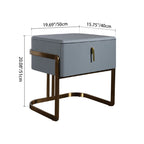 Contemporary Scandinavian Faux Leather Bedside Table - Curved Square 1-Drawer For Bedroom Lumendat