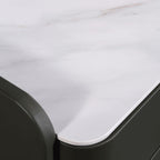 Contemporary Nordic Dual-Finish Nightstand - Square Sintered Stone Top Bedside Table For Bedroom Lumendat