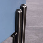 Contemporary Sintered Stone Top Metal Legs Nightstand - 2 Drawers Bedside Cabinet For Bedroom Lumendat