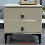 Modern Minimalist Elegant 2 Drawers Nightstand - Soft Rounded Edges Bedside Table For Bedroom Lumendat