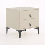 Modern Minimalist Elegant 2 Drawers Nightstand - Soft Rounded Edges Bedside Table For Bedroom Lumendat