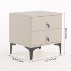 Modern Minimalist Elegant 2 Drawers Nightstand - Soft Rounded Edges Bedside Table For Bedroom Lumendat