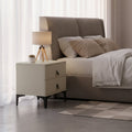 Modern Minimalist Elegant 2 Drawers Nightstand - Soft Rounded Edges Bedside Table For Bedroom Lumendat