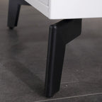 Modern Minimalist High-Gloss Veneer 2 Drawers Nightstand - Diamond Texture Bedside Table For Bedroom Lumendat