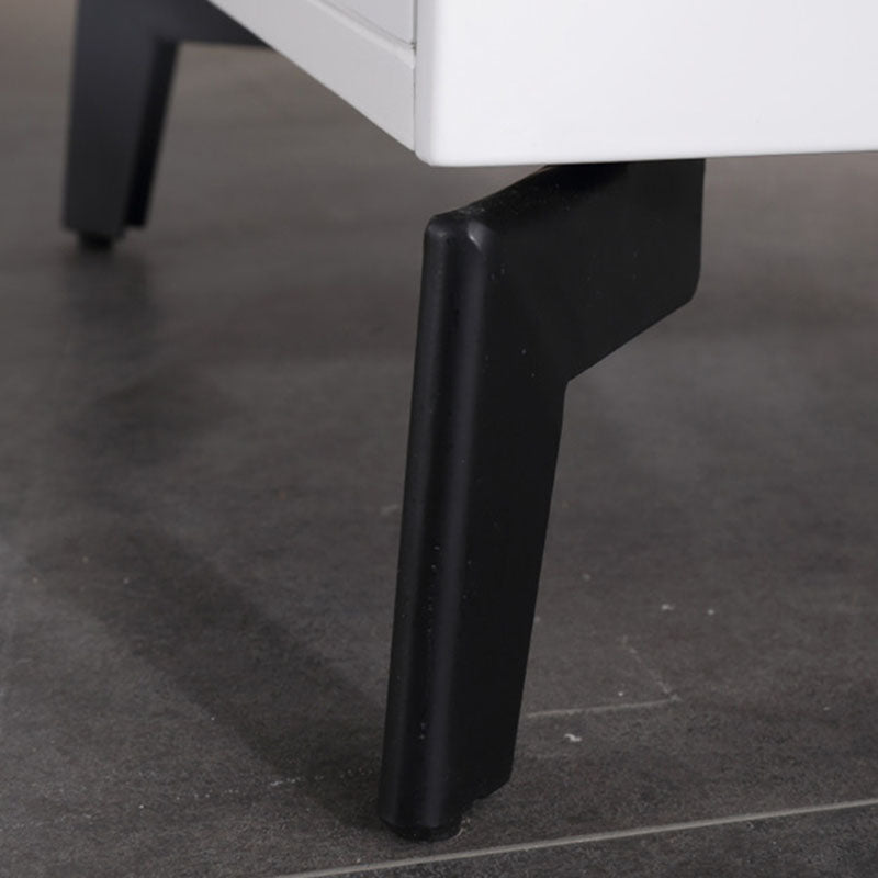 Modern Minimalist High-Gloss Veneer 2 Drawers Nightstand - Diamond Texture Bedside Table For Bedroom Lumendat