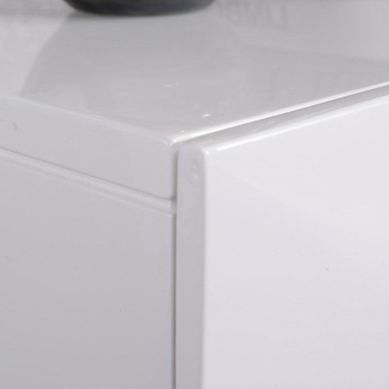 Modern Minimalist High-Gloss Veneer 2 Drawers Nightstand - Diamond Texture Bedside Table For Bedroom Lumendat