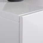 Modern Minimalist High-Gloss Veneer 2 Drawers Nightstand - Diamond Texture Bedside Table For Bedroom Lumendat
