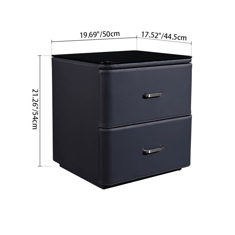 Traditional French Classic 2 Drawers Nightstand - Rounded Corners Bedside Table For Bedroom Lumendat