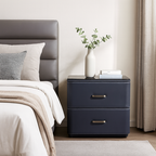 Traditional French Classic 2 Drawers Nightstand - Rounded Corners Bedside Table For Bedroom Lumendat