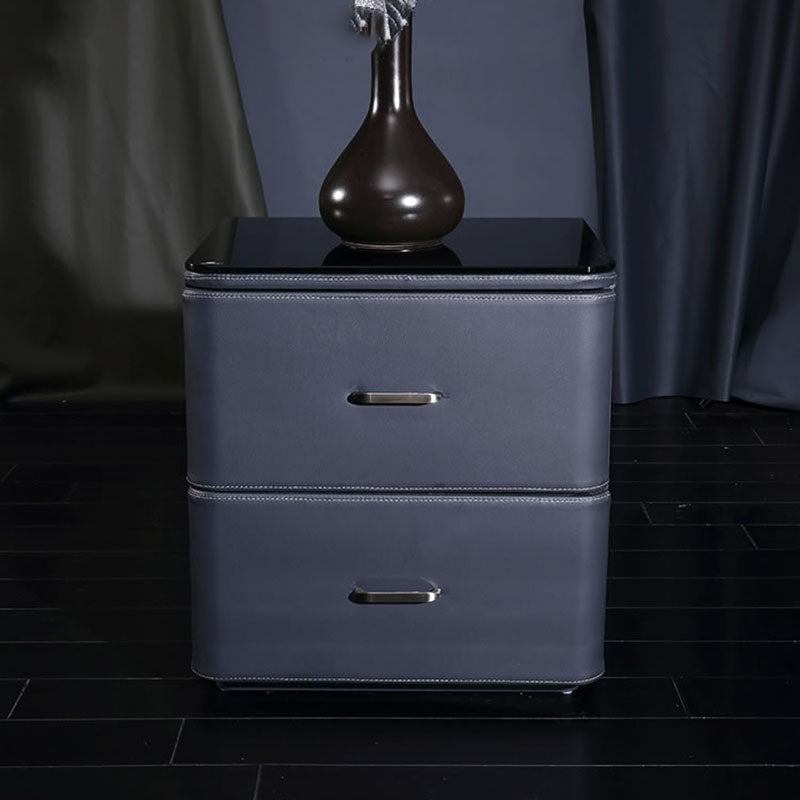 Traditional French Classic 2 Drawers Nightstand - Rounded Corners Bedside Table For Bedroom Lumendat