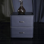 Traditional French Classic 2 Drawers Nightstand - Rounded Corners Bedside Table For Bedroom Lumendat