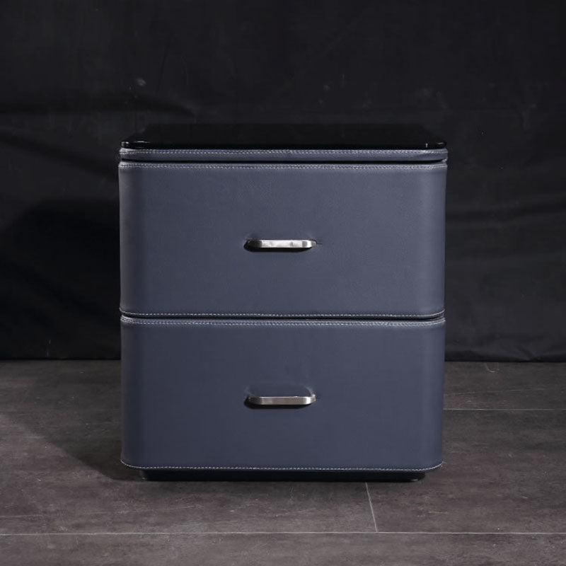Traditional French Classic 2 Drawers Nightstand - Rounded Corners Bedside Table For Bedroom Lumendat