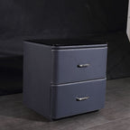 Traditional French Classic 2 Drawers Nightstand - Rounded Corners Bedside Table For Bedroom Lumendat