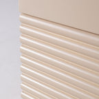 Modern Minimalist Polished Metal Legs Bedside Table - Ribbed 2 Drawer Nightstand For Bedroom Lumendat