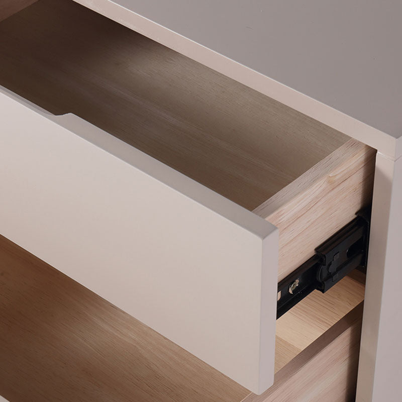 Modern Minimalist Polished Metal Legs Bedside Table - Ribbed 2 Drawer Nightstand For Bedroom Lumendat