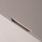 Modern Minimalist Polished Metal Legs Bedside Table - Ribbed 2 Drawer Nightstand For Bedroom Lumendat