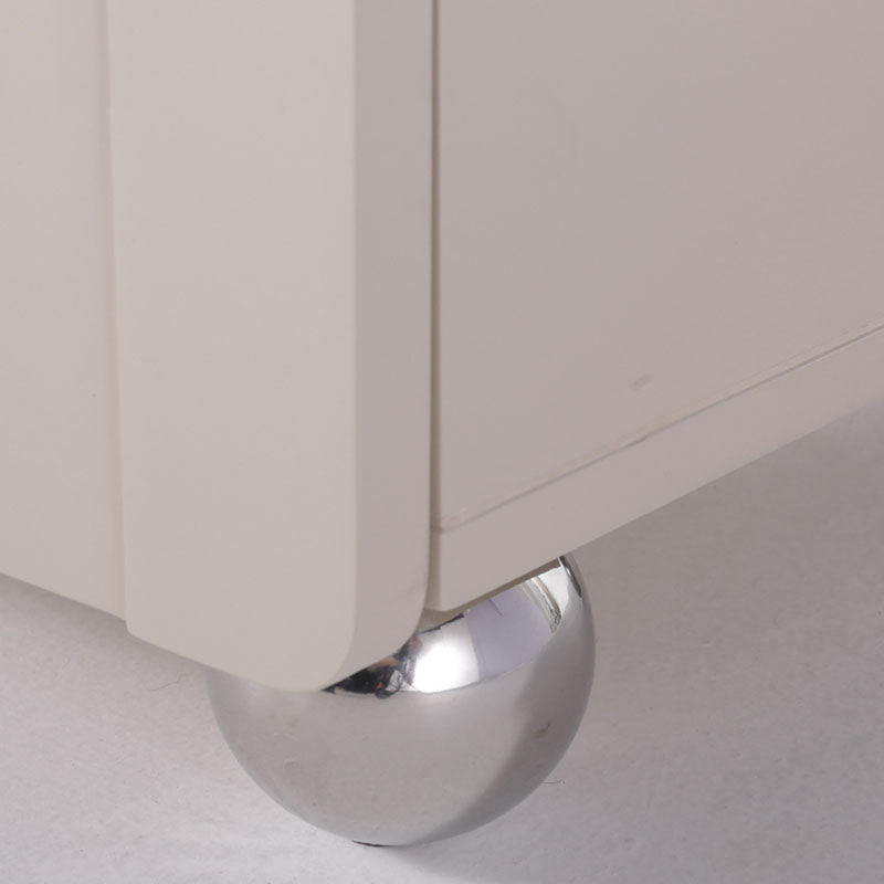 Contemporary Creative 2 Drawers Nightstand - Curved Front Stainless Steel Ball Legs Bedside Table For Bedroom Lumendat