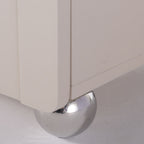 Contemporary Creative 2 Drawers Nightstand - Curved Front Stainless Steel Ball Legs Bedside Table For Bedroom Lumendat