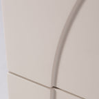 Contemporary Creative 2 Drawers Nightstand - Curved Front Stainless Steel Ball Legs Bedside Table For Bedroom Lumendat