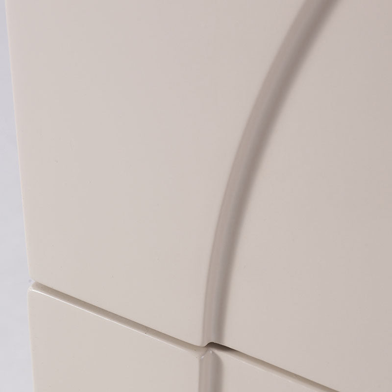 Contemporary Creative 2 Drawers Nightstand - Curved Front Stainless Steel Ball Legs Bedside Table For Bedroom Lumendat