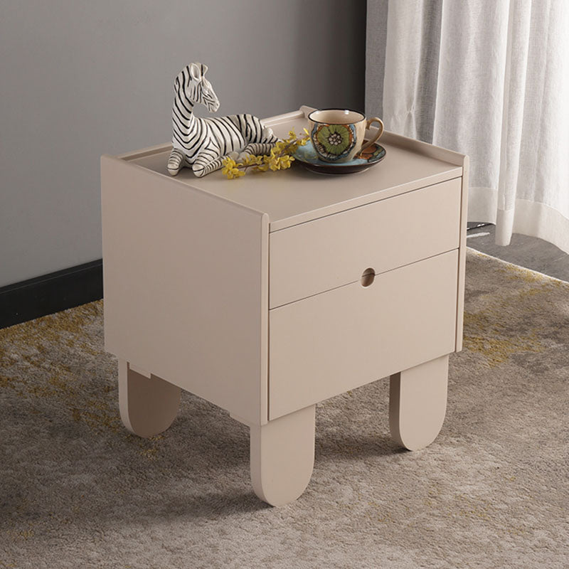 Contemporary Creative Semi-Circular Bedside Cabinet - Artistic 2 Drawers Nightstand For Bedroom Lumendat