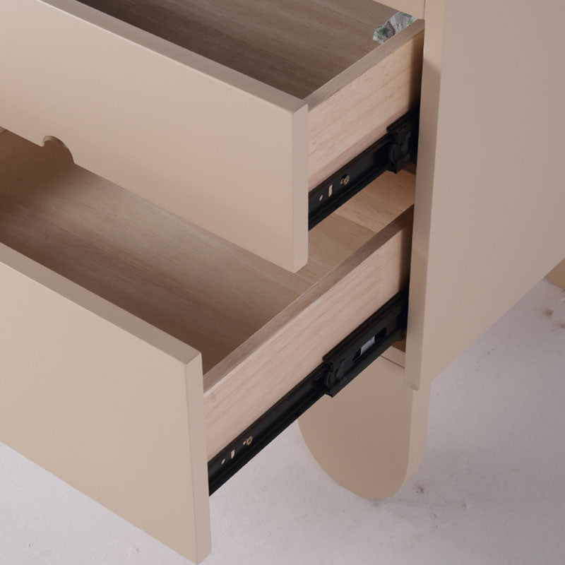 Contemporary Creative Semi-Circular Bedside Cabinet - Artistic 2 Drawers Nightstand For Bedroom Lumendat