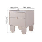 Contemporary Creative Semi-Circular Bedside Cabinet - Artistic 2 Drawers Nightstand For Bedroom Lumendat