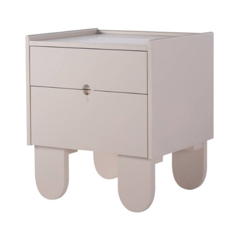 Contemporary Creative Semi-Circular Bedside Cabinet - Artistic 2 Drawers Nightstand For Bedroom Lumendat