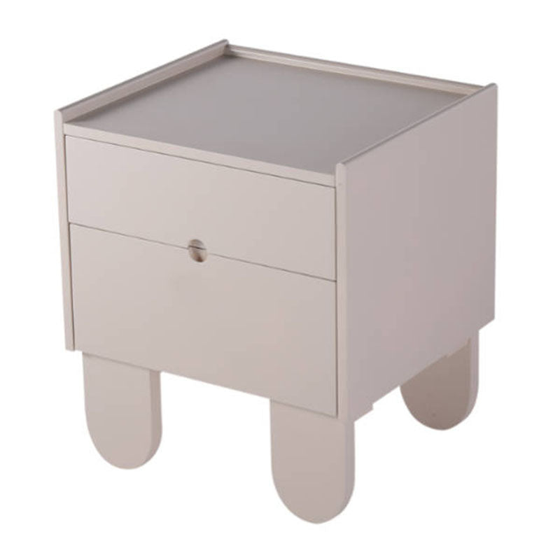 Contemporary Creative Semi-Circular Bedside Cabinet - Artistic 2 Drawers Nightstand For Bedroom Lumendat