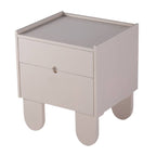 Contemporary Creative Semi-Circular Bedside Cabinet - Artistic 2 Drawers Nightstand For Bedroom Lumendat