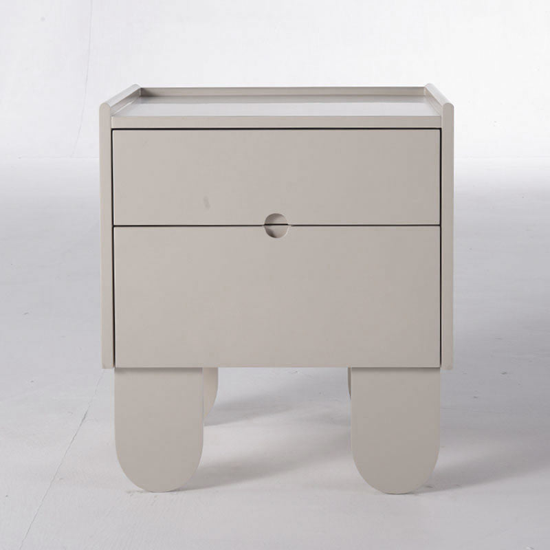 Contemporary Creative Semi-Circular Bedside Cabinet - Artistic 2 Drawers Nightstand For Bedroom Lumendat