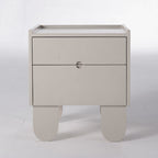 Contemporary Creative Semi-Circular Bedside Cabinet - Artistic 2 Drawers Nightstand For Bedroom Lumendat