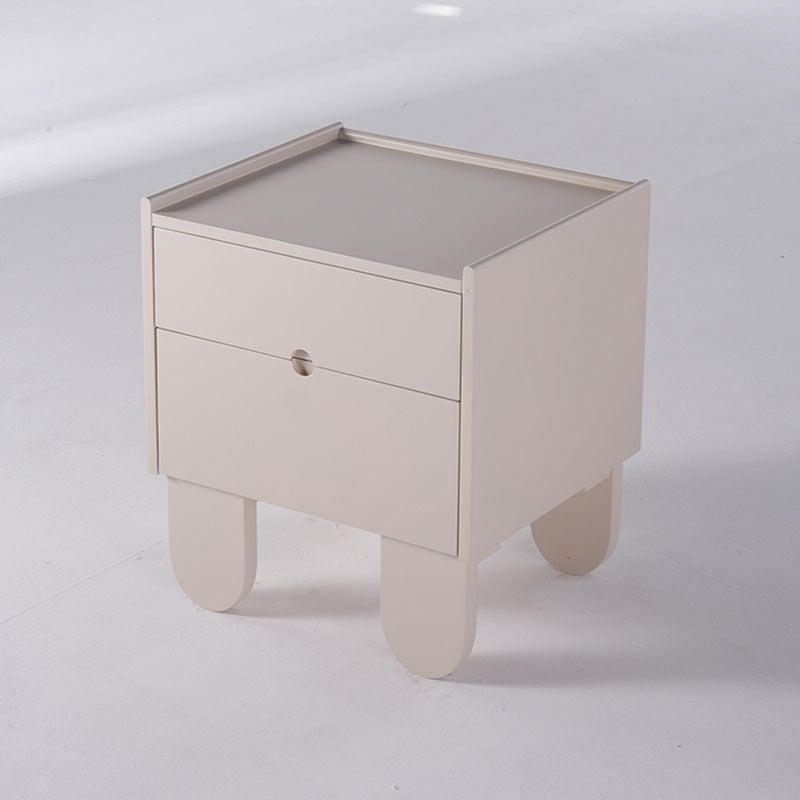 Contemporary Creative Semi-Circular Bedside Cabinet - Artistic 2 Drawers Nightstand For Bedroom Lumendat