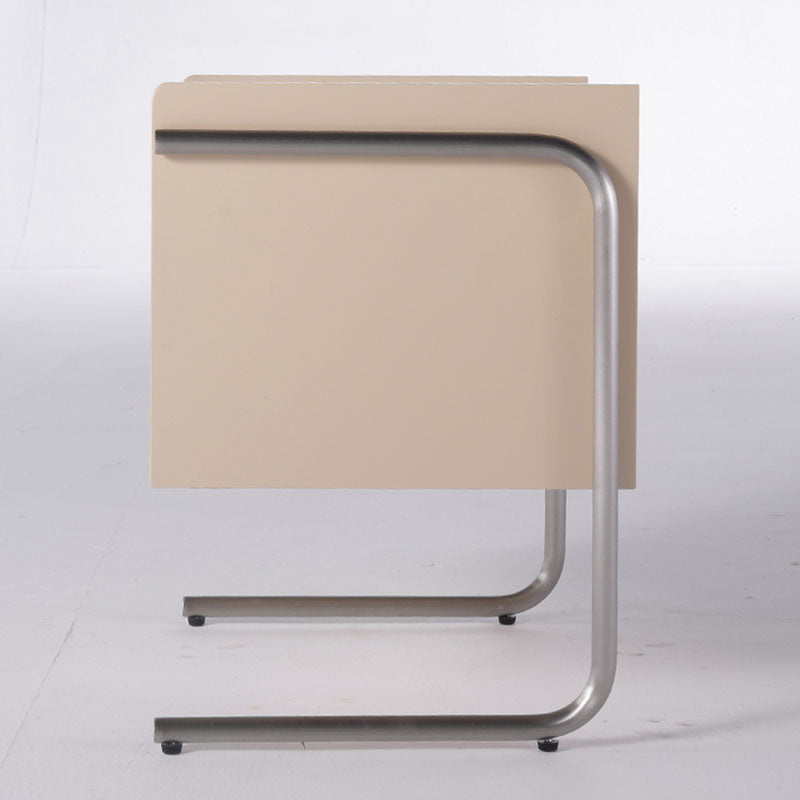 Contemporary Industrial Stainless Steel Bedside Table - 1 Drawer Open Shelf Nightstand For Bedroom Lumendat