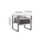 Contemporary Creative Square Stainless Steel Frame Bedside Table - 1 Drawer Nightstand For Bedroom Lumendat