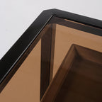 Contemporary Creative Square Stainless Steel Frame Bedside Table - 1 Drawer Nightstand For Bedroom Lumendat