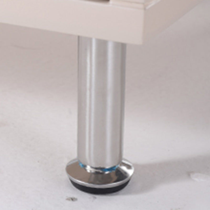 Contemporary Scandinavian Ribbed Glass Door Bedside Table - Semi-Transparent Nightstand For Bedroom Lumendat