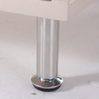 Contemporary Scandinavian Ribbed Glass Door Bedside Table - Semi-Transparent Nightstand For Bedroom Lumendat