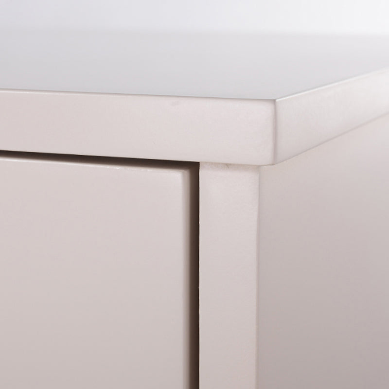 Contemporary Scandinavian Ribbed Glass Door Bedside Table - Semi-Transparent Nightstand For Bedroom Lumendat