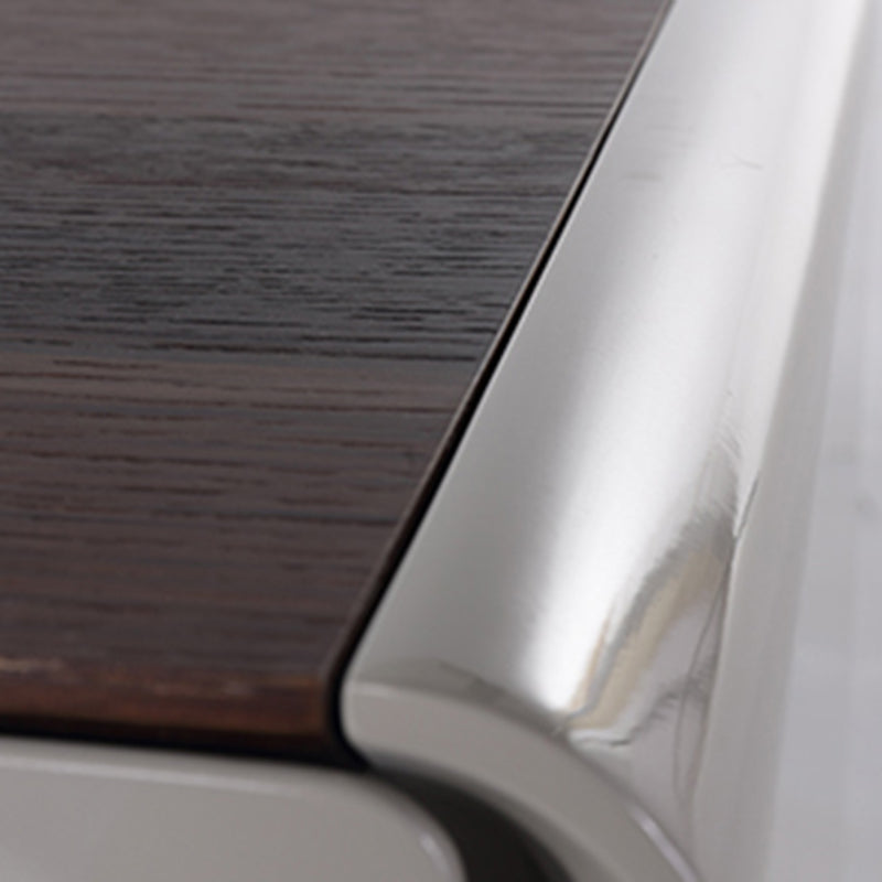 Contemporary Nordic High Gloss Bedside Table - Rounded Corners 2 Drawers Nightstand For Bedroom Lumendat