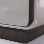 Contemporary Nordic High Gloss Bedside Table - Rounded Corners 2 Drawers Nightstand For Bedroom Lumendat