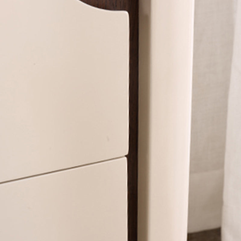 Contemporary Scandinavian Hidden Handle Asymmetry Bedside Table - 2 Drawers Titanium Alloy Base Nightstand For Bedroom Lumendat
