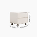 Contemporary Nordic Soft-Edge Curves Bedside Table - 2 Drawers Metal Ball Legs Nightstand For Bedroom Lumendat