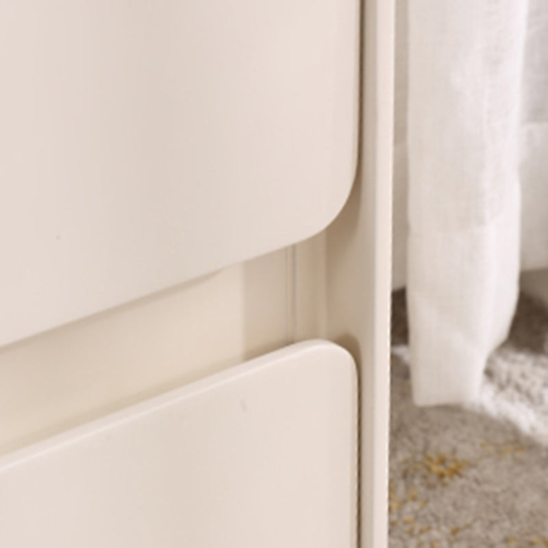 Contemporary Nordic Soft-Edge Curves Bedside Table - 2 Drawers Metal Ball Legs Nightstand For Bedroom Lumendat