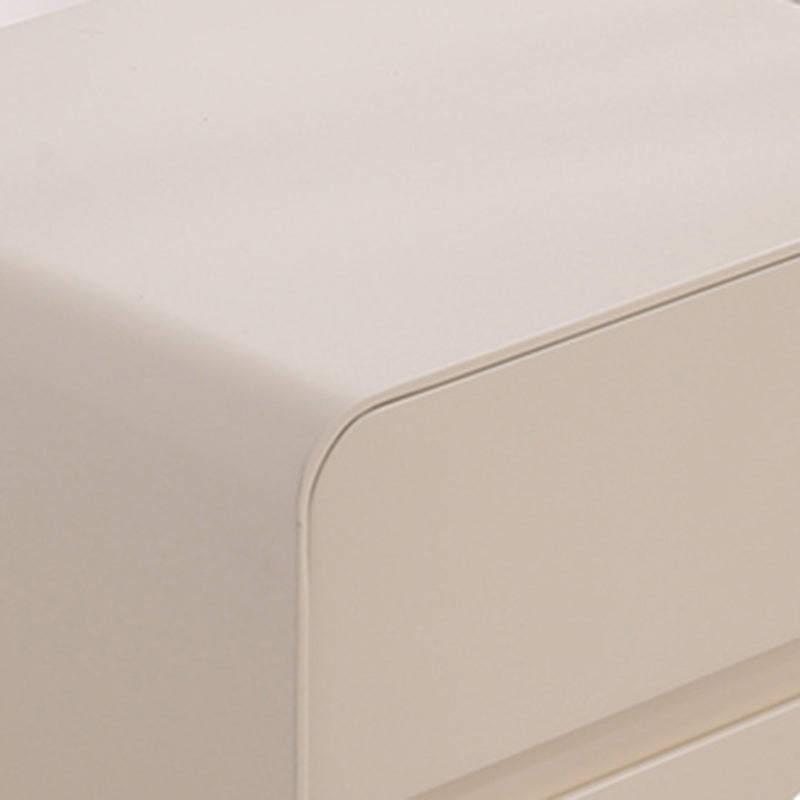 Contemporary Nordic Soft-Edge Curves Bedside Table - 2 Drawers Metal Ball Legs Nightstand For Bedroom Lumendat