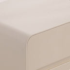 Contemporary Nordic Soft-Edge Curves Bedside Table - 2 Drawers Metal Ball Legs Nightstand For Bedroom Lumendat