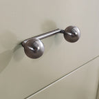 Contemporary Creative Soft Corners Metal Pulls Bedside Table - 2 Drawer Ball Legs Nightstand For Bedroom Lumendat