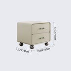 Contemporary Creative Soft Corners Metal Pulls Bedside Table - 2 Drawer Ball Legs Nightstand For Bedroom Lumendat