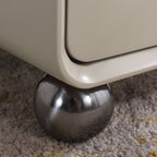 Contemporary Creative Soft Corners Metal Pulls Bedside Table - 2 Drawer Ball Legs Nightstand For Bedroom Lumendat